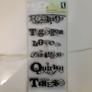 Inkadinkado SCRAPBOOK PHRASES #97826 Clear Cling Stamps Set of 6 NEW